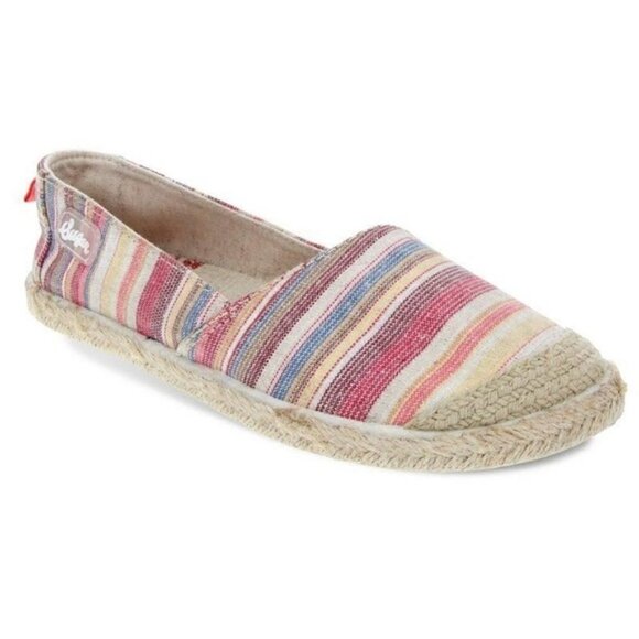 SUGAR EVERMORE ESPADRILLE SLIP-ON SHOES Stripe Rainbow - Picture 1 of 5